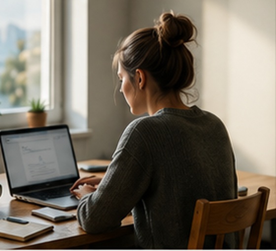 Relaxed person after finishing work